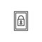 Door padlock line icon