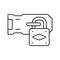 door padlock line icon vector illustration