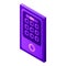 Door security code icon, isometric style