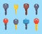 Door security key vector isolated icon.