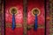 Door of Spituk monastery. Ladakh, India