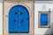 Door on the street of charming coastal town Sidi Bou Said close to Tunis capital