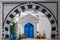 Door on the street of charming coastal town Sidi Bou Said close to Tunis capital