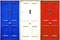 Door symbolizing closing. Door colored in the flag of France