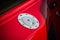 Door tank on red Renault 5 turbo 2 parked in the street