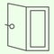 Door thin line icon. Open home doorway exit or entrance outline style pictogram on white background. Apartment and