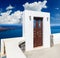 Door to nowhere. One of symbols of Greek island Santorini. Greece