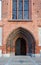 The door to the old church in Vasteras city in Sweden