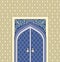 Door way in arabic architectural style. Islamic design mosque d