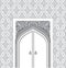 Door way in arabic architectural style. Islamic design mosque d