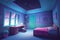 Through the door and window, a child\\\'s room offers a view of a galactic dreamland