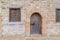 Door and windows of one of the rooms surrounding the main yard of the citadel of Alexandria, Egypt