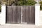 Door wooden gate facade in street view outdoor home portal wood entrance