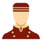 Doorman in red uniform icon
