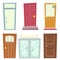 Doors Icons Set House Cartoon Design Isolated Vector Illustration