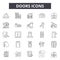 Doors line icons, signs, vector set, outline illustration concept