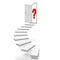 Doors, stairs, question mark concept - 3D illustration
