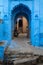 A doorway in the blue city