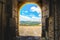 Doorway landscape gate panorama castle exit door fantasy world door imagination adventures