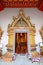 Doorway leading into the assembly hall or viharn at Wat Suan Tan, a Buddhist temple in the northern city of Nan, Thailand