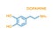 Dopamine hormone molecular formula. Human body hormones symbol