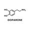 Dopamine human hormone molecule chemical structure