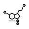 Dopamine, human hormone molecule. Isolated Vector Illustration