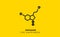 Dopamine, human hormone molecule on yellow background. Isolated Vector Illustration