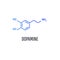 Dopamine molecular formula. Vector icon.