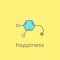 Dopamine molecular structure. neurotransmitter molecule. Happyness funny concept