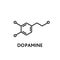 Dopamine molecular structure. neurotransmitter molecule. Vector