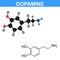 Dopamine molecule model