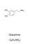 Dopamine molecule, skeletal formula