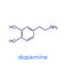 Dopamine molecule on white, vector