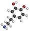 Dopamine neurotransmitter molecule. Catecholamine class compound that also acts as hormone. Atoms are represented as spheres with