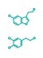 Dopamine and serotonin molecular structure. neurotransmitter molecule