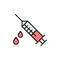 Dope, Injection, Medical, Drug  Flat Color Icon. Vector icon banner Template