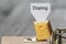 Doping sign on a cheese in mouse trap