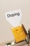 Doping sign on a cheese in mouse trap