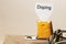 Doping sign on a cheese in mouse trap