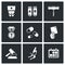 Doping test icon set