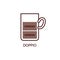 Doppio double espresso coffee drink icon cartoon vector illustration isolated.