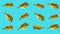 Dorado fish is shaking on a colored background