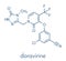 Doravirine HIV drug molecule non-nucleoside reverse transcriptase inhibitor. Skeletal formula.