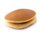 Dorayaki is japanese pancakes isolated on white background