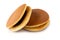 Dorayaki is japanese pancakes isolated on white background