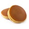 Dorayaki is japanese pancakes isolated on white background