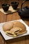 Dorayaki, Japanese Sweet Bean Pancakes, and Green Tea