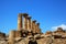 Dorian columns of Temple of Hercules (Ercole Temple) in Agridgento Valley.
