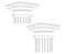Doric capital, classical Greek architectural order. Continuous line drawing illustration